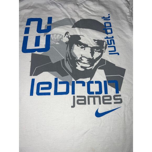 Vintage Nike Just do it Lebron graphic y2k T-shirt youth double side 10-12 - Picture 4 of 8
